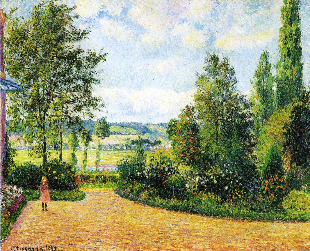 Mirbeau's Garden, the Terrace by Camille Pissarro — hand-painted botanical oil painting reproduction on canvas