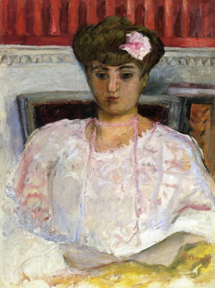 Misia with a Pink Corsage - Pierre Bonnard