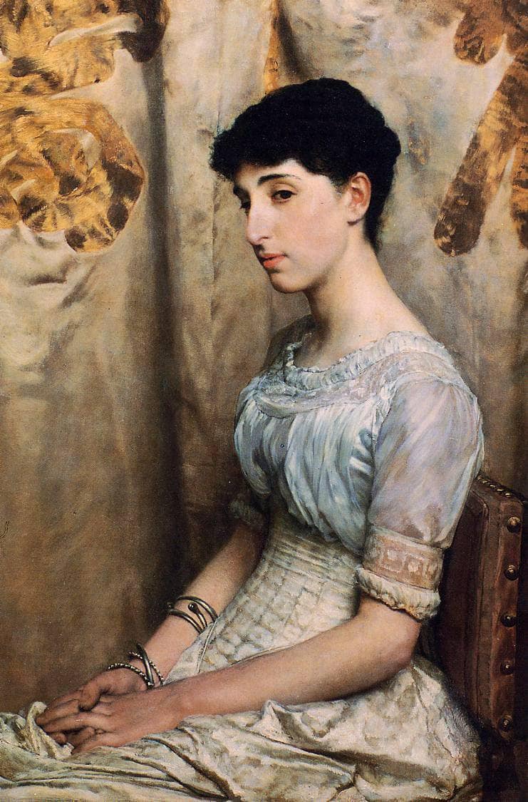 Miss Alice Lewis by Sir Lawrence Alma-Tadema — hand-painted portrait oil painting reproduction on canvas
