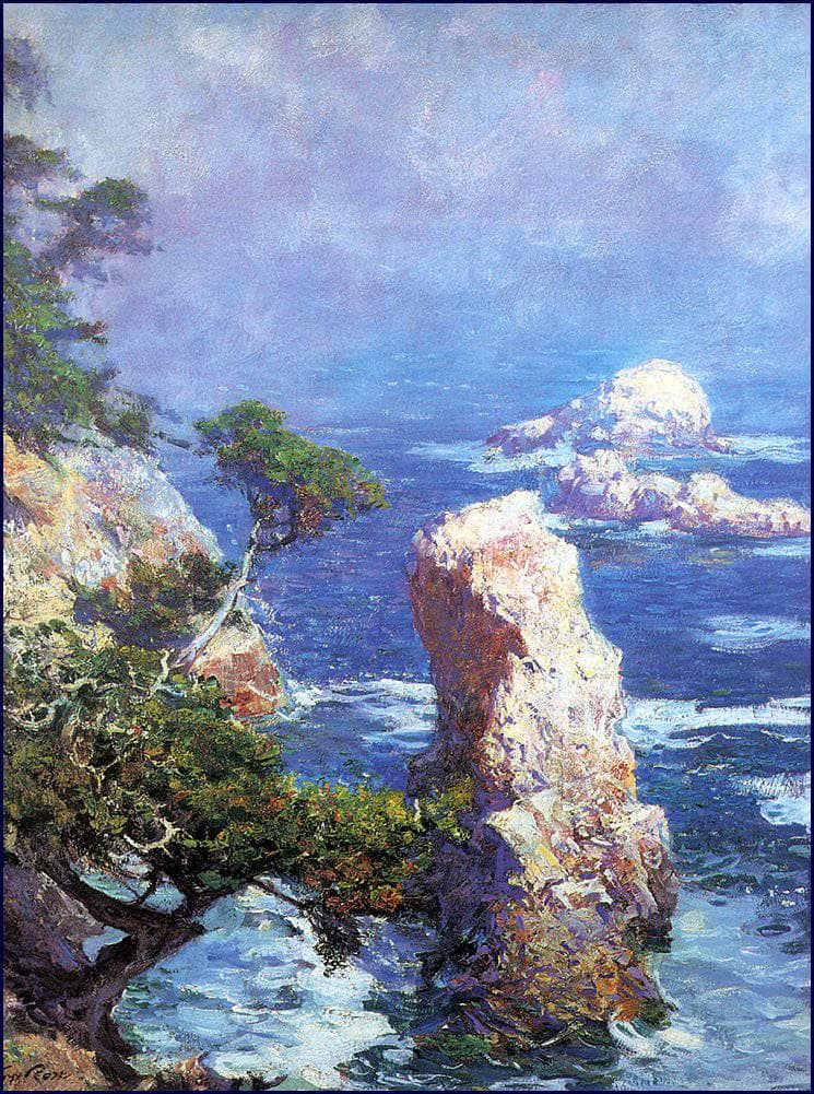 Mist Over Point Lobos by Guy Rose — hand-painted botanical oil painting reproduction on canvas