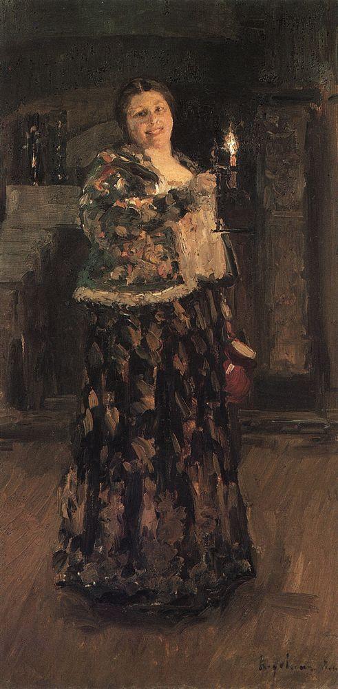 Mistress of the House by Konstantin Korovin, hand-painted portrait oil painting reproduction on canvas