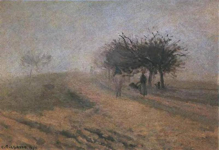 Misty Morning at Creil - Camille Pissarro