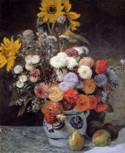 Mixed Flowers In An Earthware Pot in bedroom