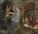 Mlle. Fiocre in the Ballet "The Source" by Edgar Degas — female oil painting wall art, Impressionism