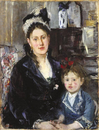 Mme Boursier and Her Daughter in modern living room