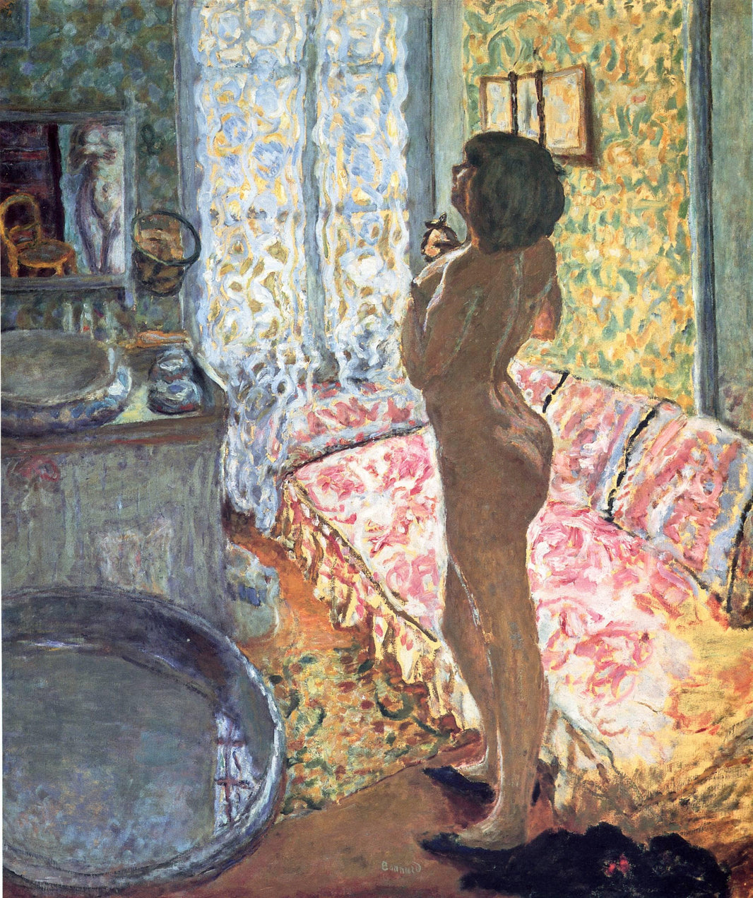Model in Backlight by Pierre Bonnard — hand-painted portrait oil painting reproduction on canvas