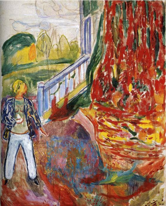 Model in Front of the Verandah by Edvard Munch — hand-painted abstract oil painting reproduction on canvas