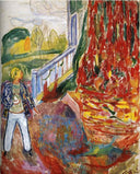 Model in Front of the Verandah by Edvard Munch — hand-painted abstract oil painting reproduction on canvas