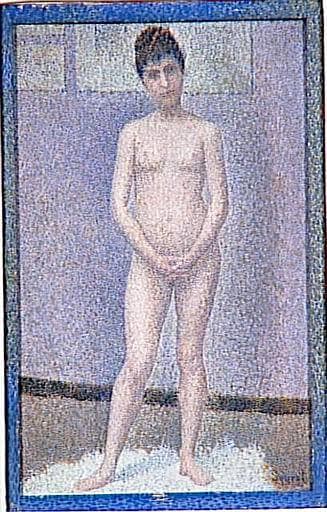 Model to front by Georges Seurat — hand-painted portrait oil painting reproduction on canvas