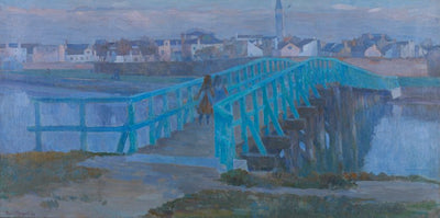 Il ponte verde a Burano by Umberto Moggioli, oil painting reproduction