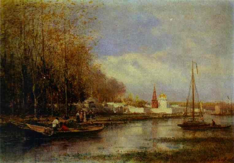 Monastery by Alexey Bogolyubov — hand-painted botanical oil painting reproduction on canvas