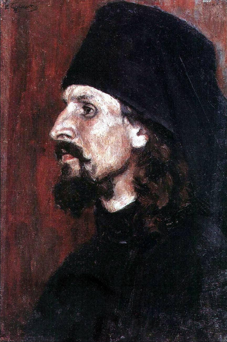 Monk by Vasily Surikov — hand-painted portrait oil painting reproduction on canvas