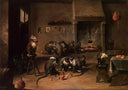 Monkeys in a Kitchen by David Teniers the Younger — hand-painted animal oil painting reproduction on canvas