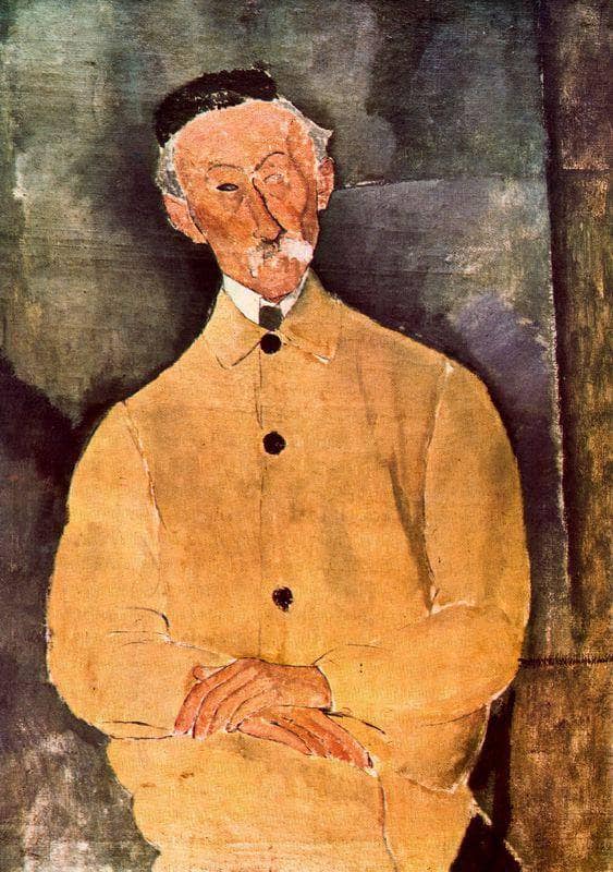 Monsieur Lepoutre by Amedeo Modigliani — hand-painted portrait oil painting reproduction on canvas
