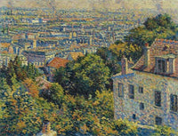 Montmartre, de la rue Cortot, vue vers Saint-Denis by Maximilien Luce — hand-painted landscape oil painting reproduction on canvas