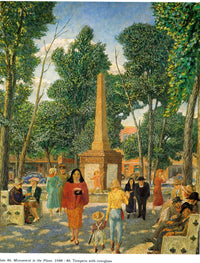 Monument in the Plaza, New York by John French Sloan — hand-painted botanical oil painting reproduction on canvas