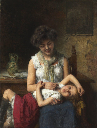 Moody Girl by Alexei Harlamoff — oil painting reproduction
