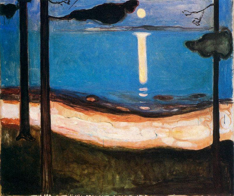 Moon Light by Edvard Munch — hand-painted landscape oil painting reproduction on canvas