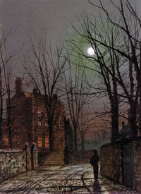 Moonlight by John Atkinson Grimshaw — hand-painted botanical oil painting reproduction on canvas