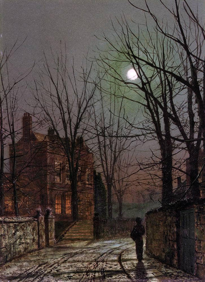 Moonlight by John Atkinson Grimshaw — hand-painted botanical oil painting reproduction on canvas