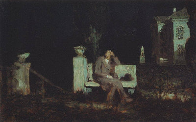 Moonlight Night. Meditation in study