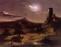 Moonlight by Thomas Cole — hand-painted landscape oil painting reproduction on canvas