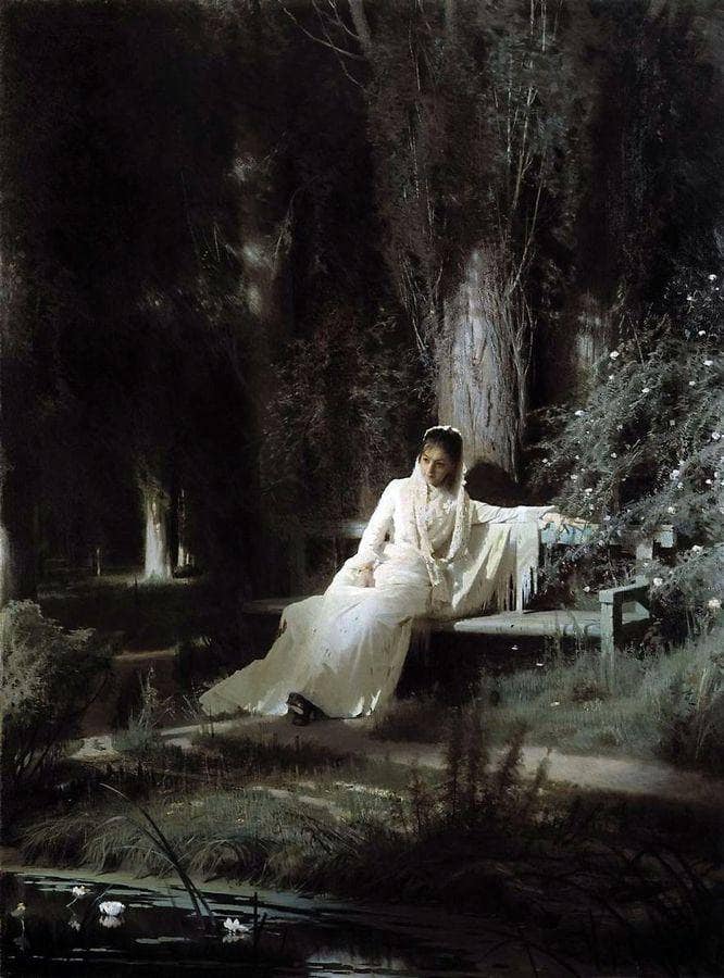 Moonlit Night by Ivan Kramskoy — hand-painted photography oil painting reproduction on canvas