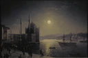 Moonlit Night on the Bosphorus by Ivan Aivazovsky — ships oil painting wall art, Romanticism