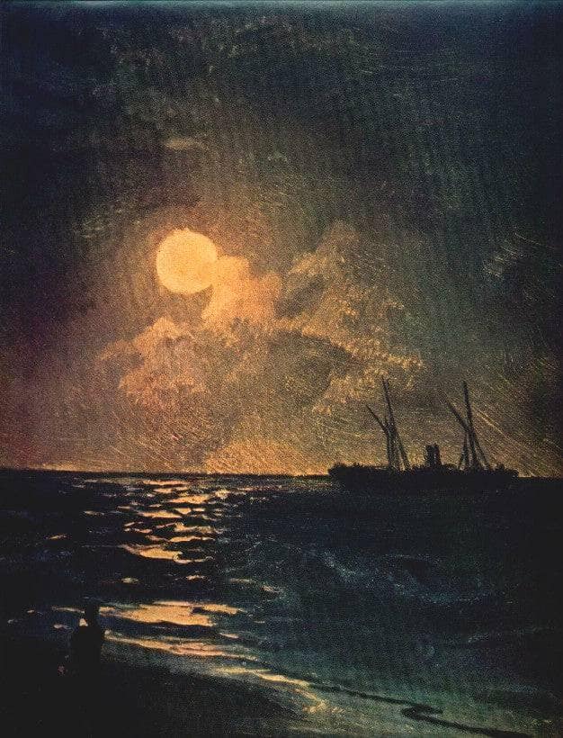Moonlit Night by Ivan Aivazovsky — hand-painted botanical oil painting reproduction on canvas