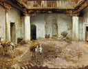 Moorish Courtyard by John Singer Sargent — landscapes oil painting wall art, Realism