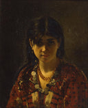Mordovian girl by Alexei Harlamoff — female oil painting wall art, Realism