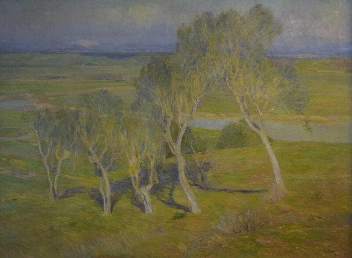 Morning at Villa Glori by Umberto Moggioli — hand-painted landscape oil painting reproduction on canvas