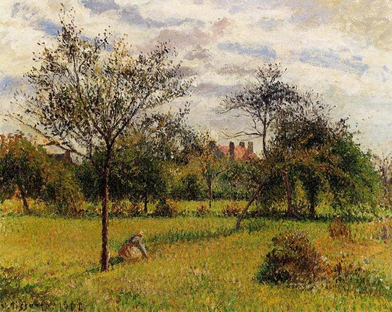 Morning, Autumn Sunlight, Eragny by Camille Pissarro — hand-painted botanical oil painting reproduction on canvas