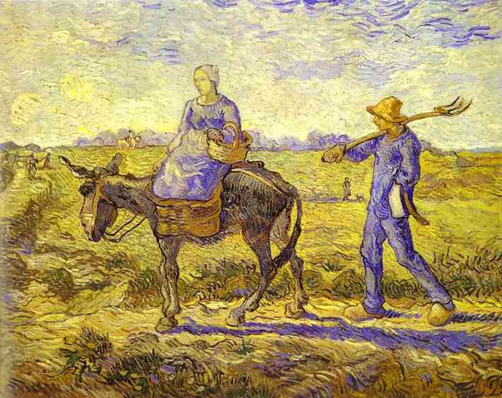 Morning, Going to Work by Vincent van Gogh — hand-painted animal oil painting reproduction on canvas