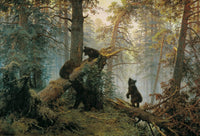 Morning in a Pine Forest by Ivan Shishkin — hand-painted animal oil painting reproduction on canvas