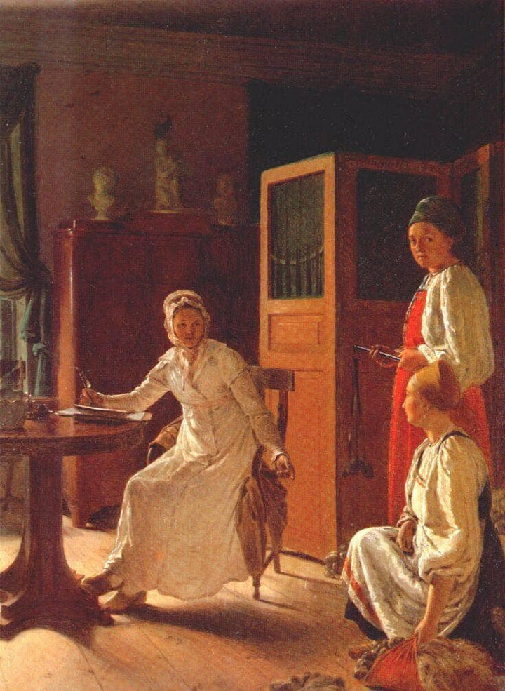 Morning of the Landlady by Alexey Venetsianov — hand-painted cultural oil painting reproduction on canvas