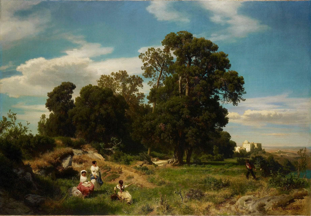 Morning by Oswald Achenbach — hand-painted landscape oil painting reproduction on canvas