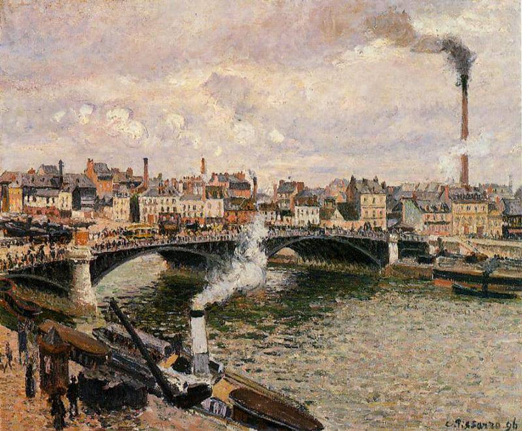 Morning, Overcast Day, Rouen - Camille Pissarro