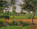 Morning, Sun Effect, Eragny by Camille Pissarro — rural oil painting wall art, Impressionism