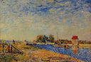 Morning Sun, Saint Mammes by Alfred Sisley — hand-painted architectural oil painting reproduction on canvas
