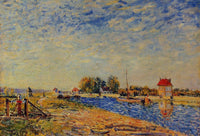 Morning Sun, Saint Mammes by Alfred Sisley — hand-painted architectural oil painting reproduction on canvas