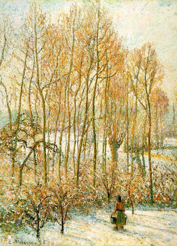 Morning Sunlighton the Snow, Eragny-sur-Epte - Camille Pissarro