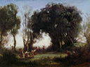 Morning, the Dance of the Nymphs by Camille Corot — forest oil painting wall art, Realism