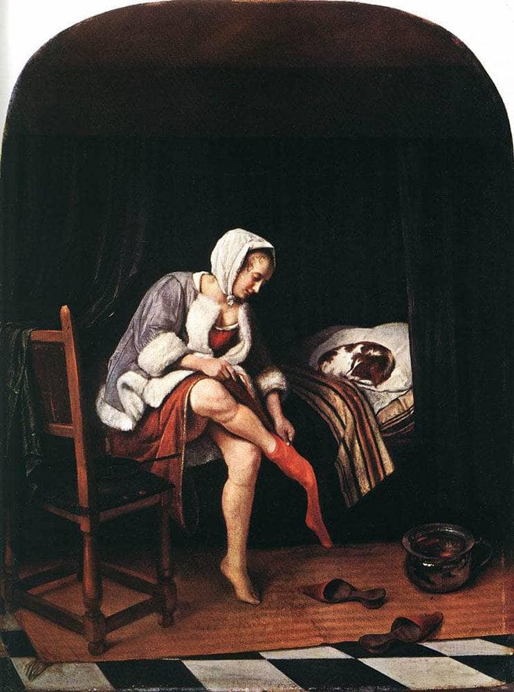 Morning Toilet by Jan Steen — hand-painted portrait oil painting reproduction on canvas