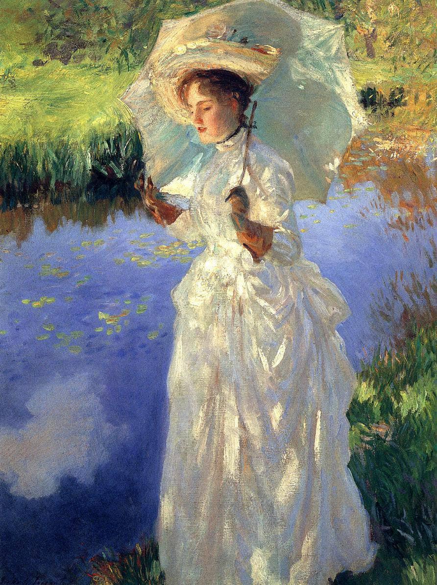 Morning Walk by John Singer Sargent — hand-painted landscape oil painting reproduction on canvas