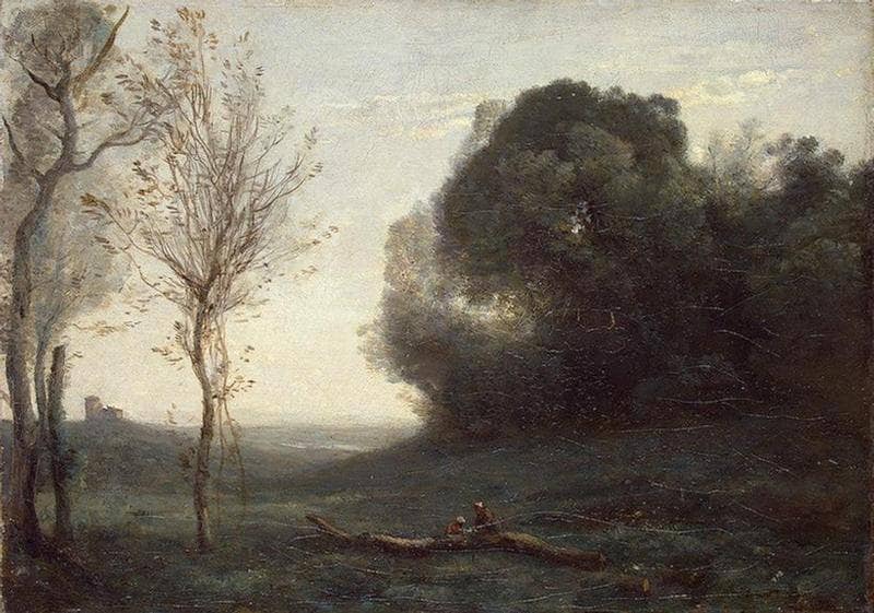 Morning by Camille Corot — hand-painted botanical oil painting reproduction on canvas