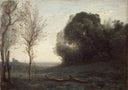 Morning by Camille Corot — hand-painted botanical oil painting reproduction on canvas