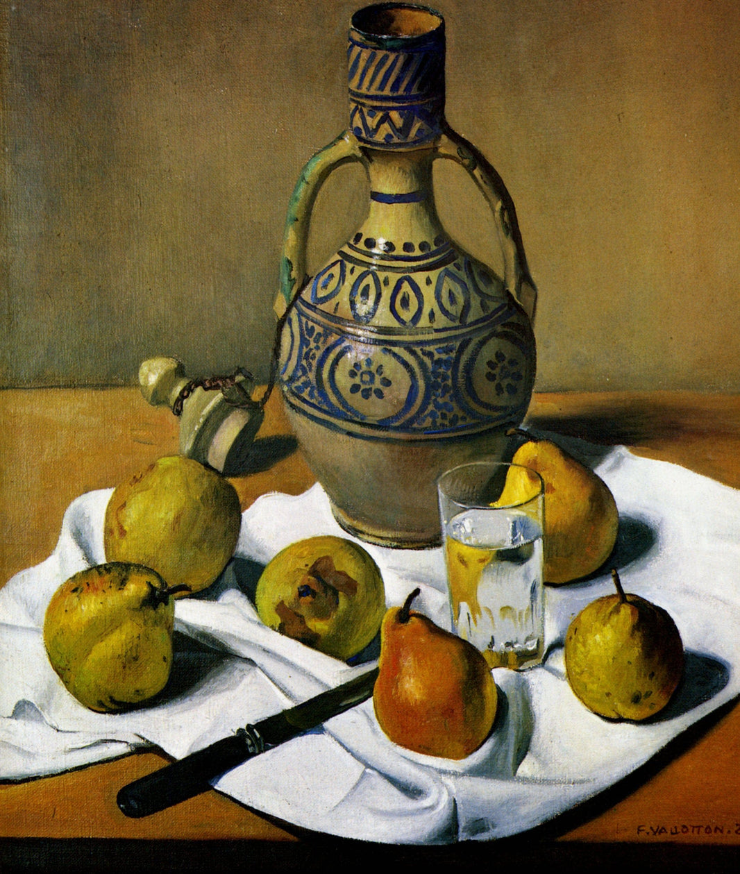 Moroccan jug and pears by Felix Vallotton — hand-painted photography oil painting reproduction on canvas