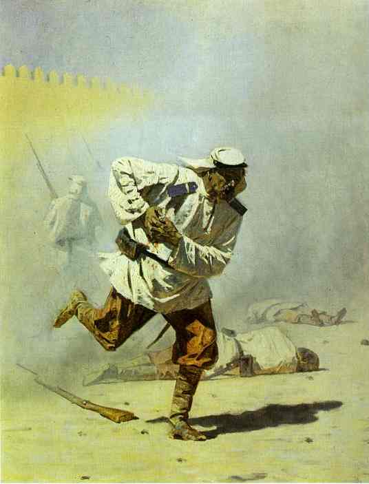 Mortally Wounded by Vasily Vereshchagin — hand-painted cultural oil painting reproduction on canvas