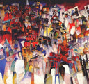 Moscow by Aristarkh Lentulov — textures oil painting wall art, Cubo Futurism